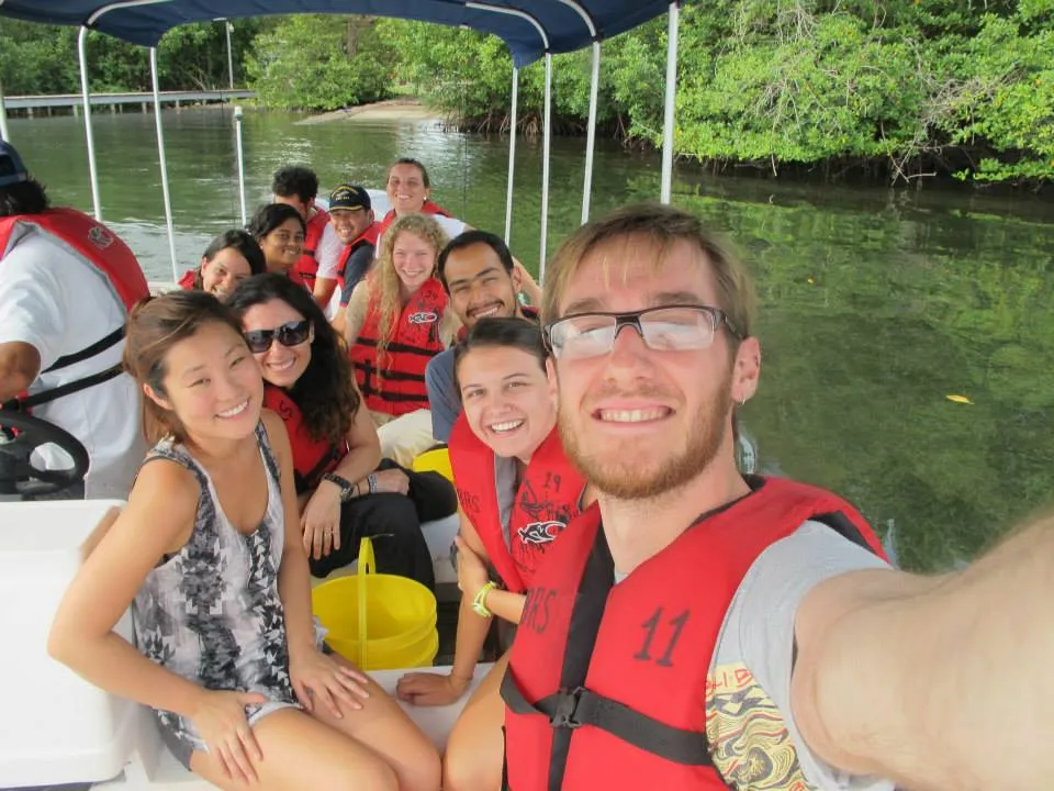 Students collecting samples in Panama